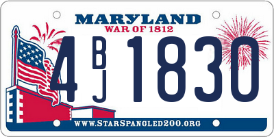 MD license plate 4BJ1830