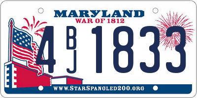 MD license plate 4BJ1833