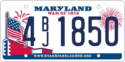 MD license plate 4BJ1850