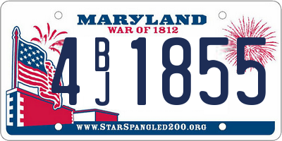 MD license plate 4BJ1855