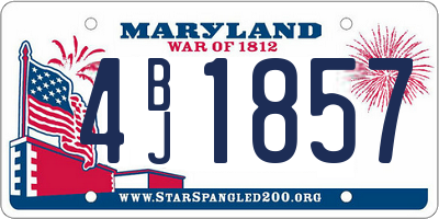 MD license plate 4BJ1857