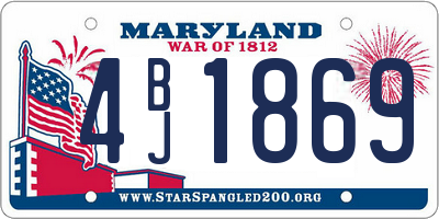 MD license plate 4BJ1869