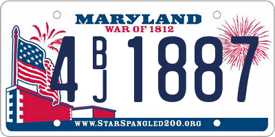 MD license plate 4BJ1887