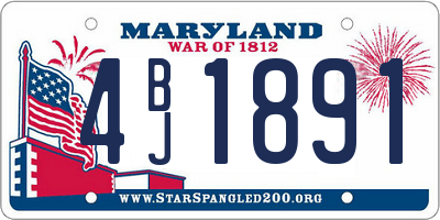 MD license plate 4BJ1891