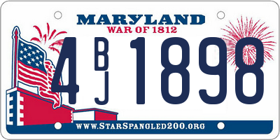 MD license plate 4BJ1898