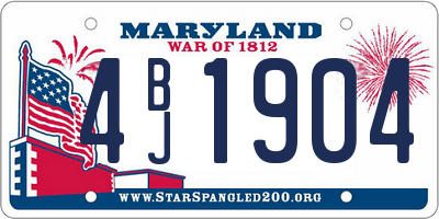MD license plate 4BJ1904