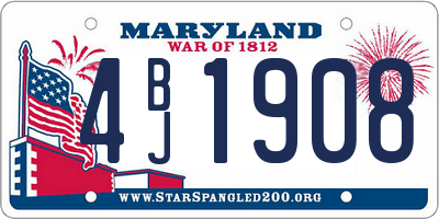 MD license plate 4BJ1908