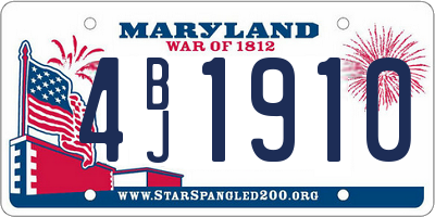 MD license plate 4BJ1910