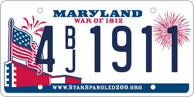 MD license plate 4BJ1911