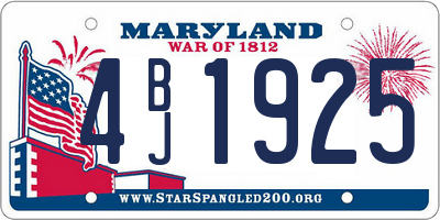 MD license plate 4BJ1925