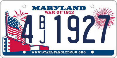 MD license plate 4BJ1927