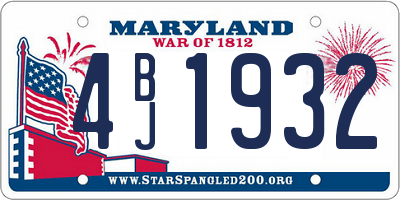 MD license plate 4BJ1932