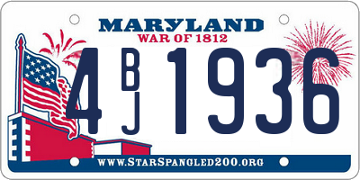 MD license plate 4BJ1936