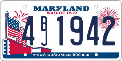 MD license plate 4BJ1942