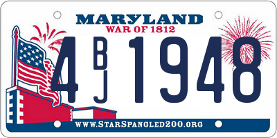MD license plate 4BJ1948