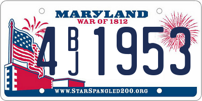 MD license plate 4BJ1953