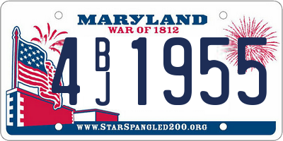MD license plate 4BJ1955