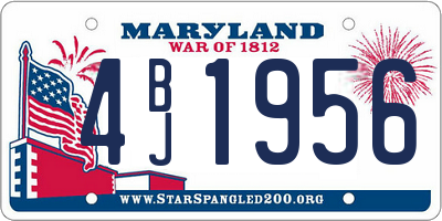 MD license plate 4BJ1956