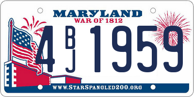 MD license plate 4BJ1959