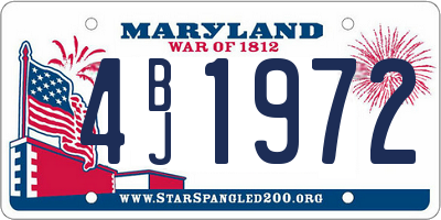 MD license plate 4BJ1972