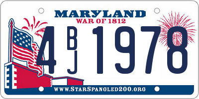 MD license plate 4BJ1978