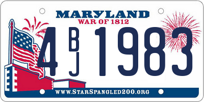 MD license plate 4BJ1983