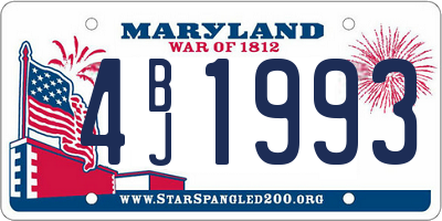 MD license plate 4BJ1993