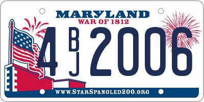 MD license plate 4BJ2006