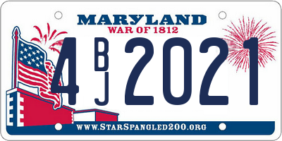 MD license plate 4BJ2021