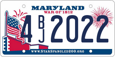 MD license plate 4BJ2022