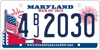 MD license plate 4BJ2030