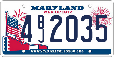 MD license plate 4BJ2035