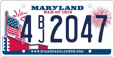 MD license plate 4BJ2047