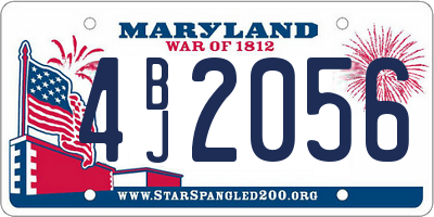 MD license plate 4BJ2056