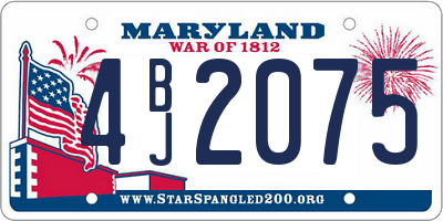 MD license plate 4BJ2075