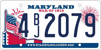 MD license plate 4BJ2079