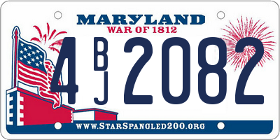MD license plate 4BJ2082