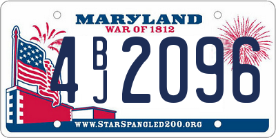 MD license plate 4BJ2096