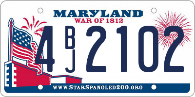 MD license plate 4BJ2102