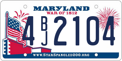 MD license plate 4BJ2104