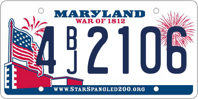 MD license plate 4BJ2106