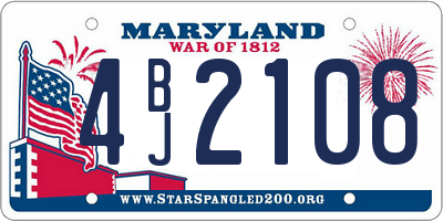 MD license plate 4BJ2108