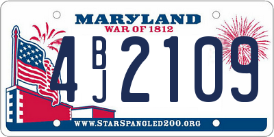 MD license plate 4BJ2109