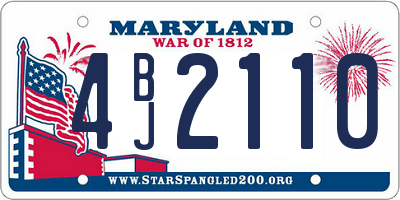 MD license plate 4BJ2110