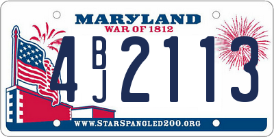 MD license plate 4BJ2113