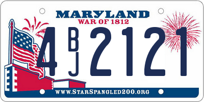 MD license plate 4BJ2121
