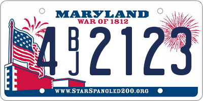 MD license plate 4BJ2123