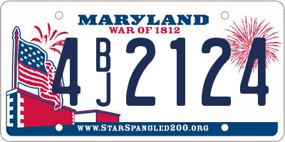 MD license plate 4BJ2124