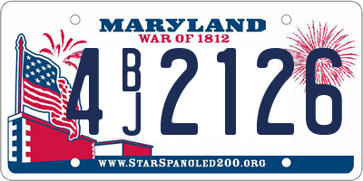 MD license plate 4BJ2126