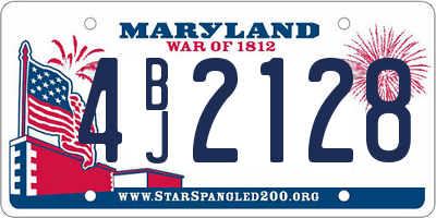MD license plate 4BJ2128